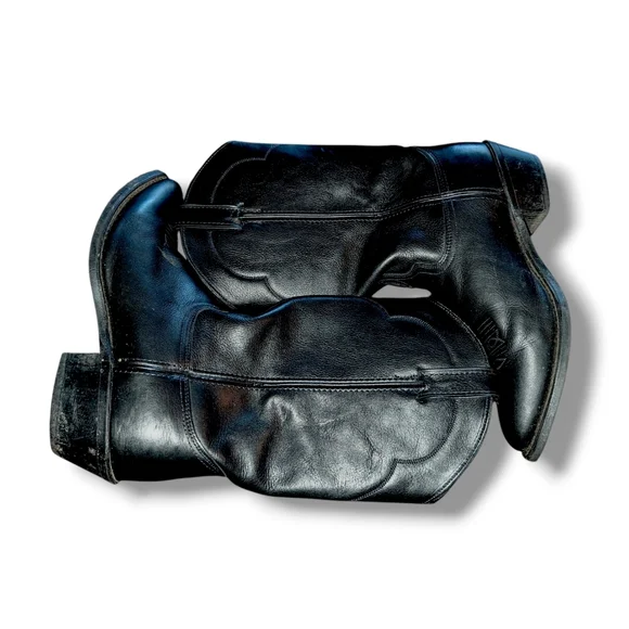 ABILENE Issac Black Round Toe Boots - Picture 2 of 8